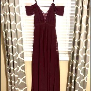 Burgundy Wine Bridesmaid Formal Dress